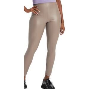NWT Fabletics Vegan Leather‎ Pull on Leggings in Willow Bark Medium